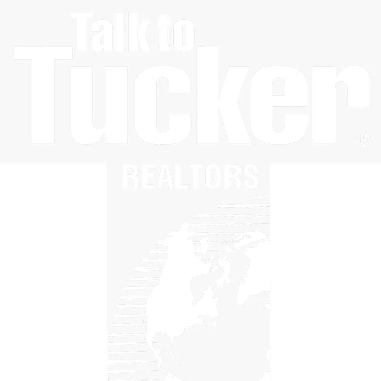 Company logo for "Talk to Tucker REALTORS" with a stylized partial depiction of the Earth.